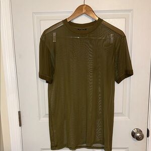 Olive Green Mesh Men's Shirt